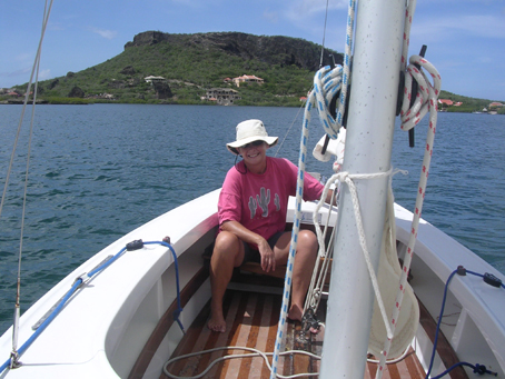 Jane driving theDinghy crews