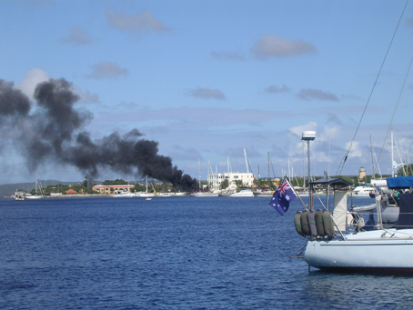Yacht fire